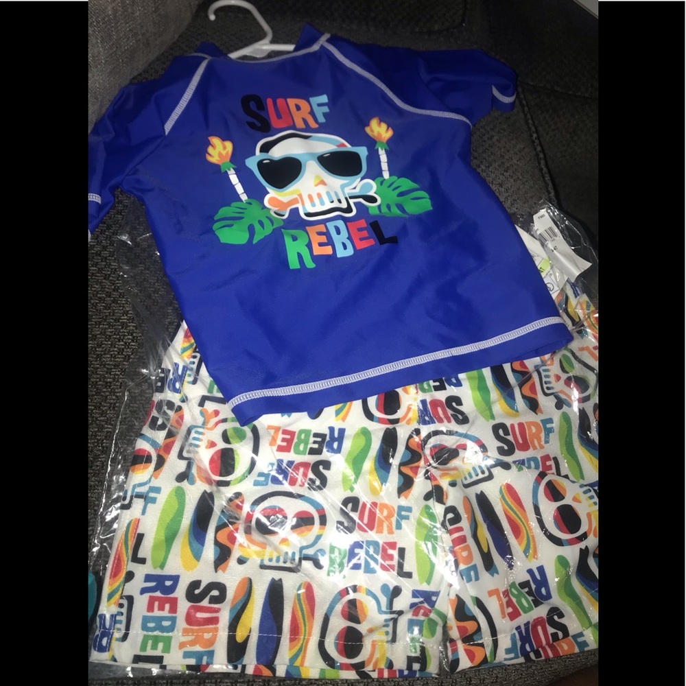 - Flapdoodles toddler top and swim shorts